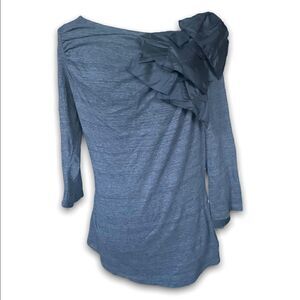 Anthropologie Deletta | NWT Volante bow top Heathered grey with black bow Size M
